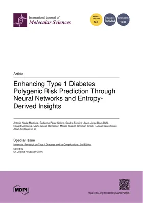 Portada del artículo «Riesgo de diabetes tipo 1 con redes neuronales», publicado en Int. J. Mol. Sci. en 2026